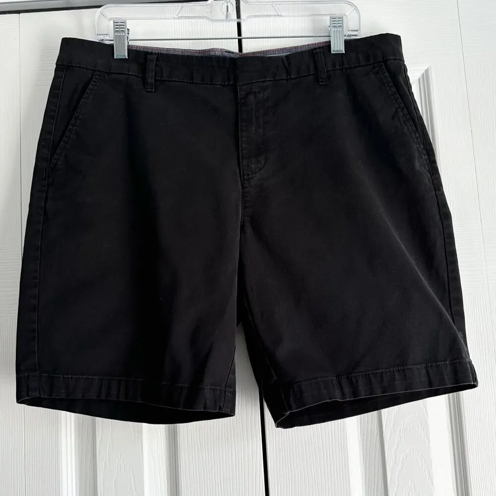 Tommy Hilfiger Shorts Womens Size 12 Black Flat Front Casual Dress Shorts